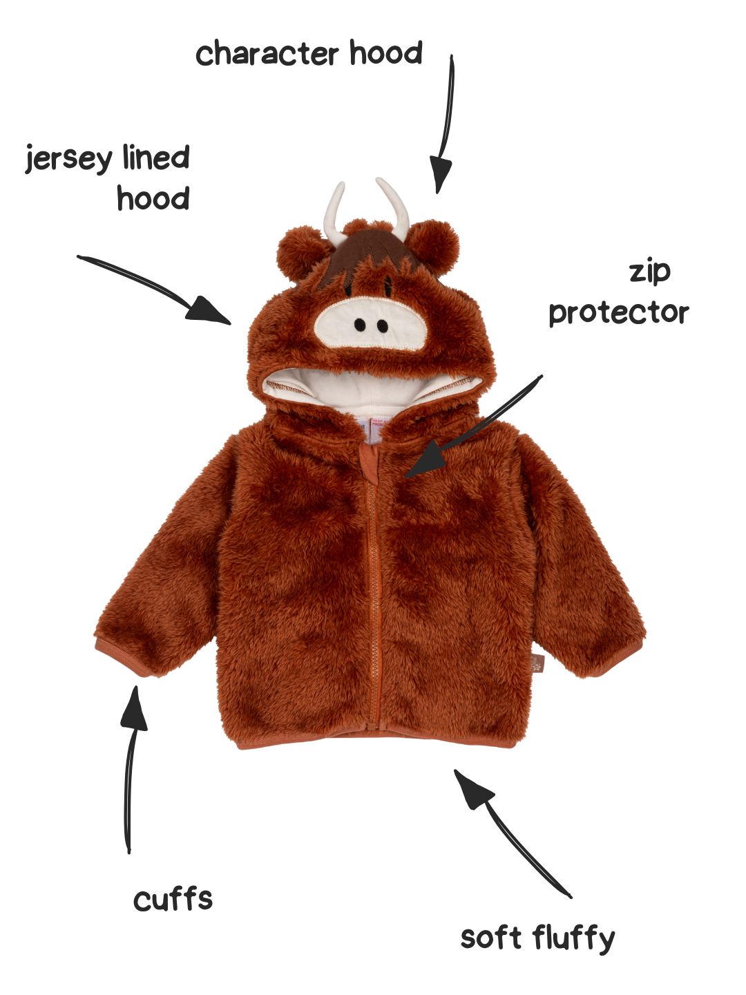 Neutral Highland Cow Hoodie