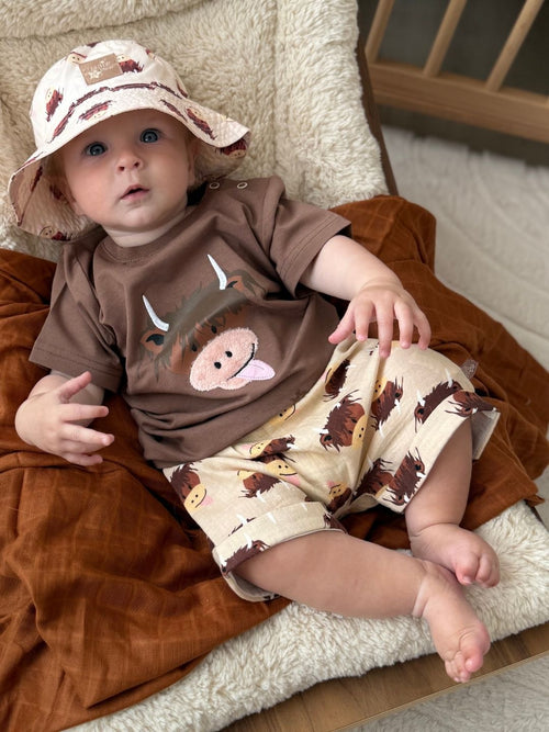 Neutral Highland Cow Tee