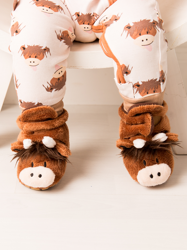 Neutral Highland Cow Booties
