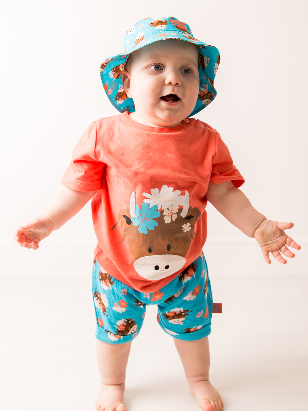 Bonnie Highland Cow Muslin Shorts