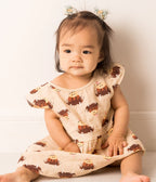 Neutral Highland Cow Summer Dress