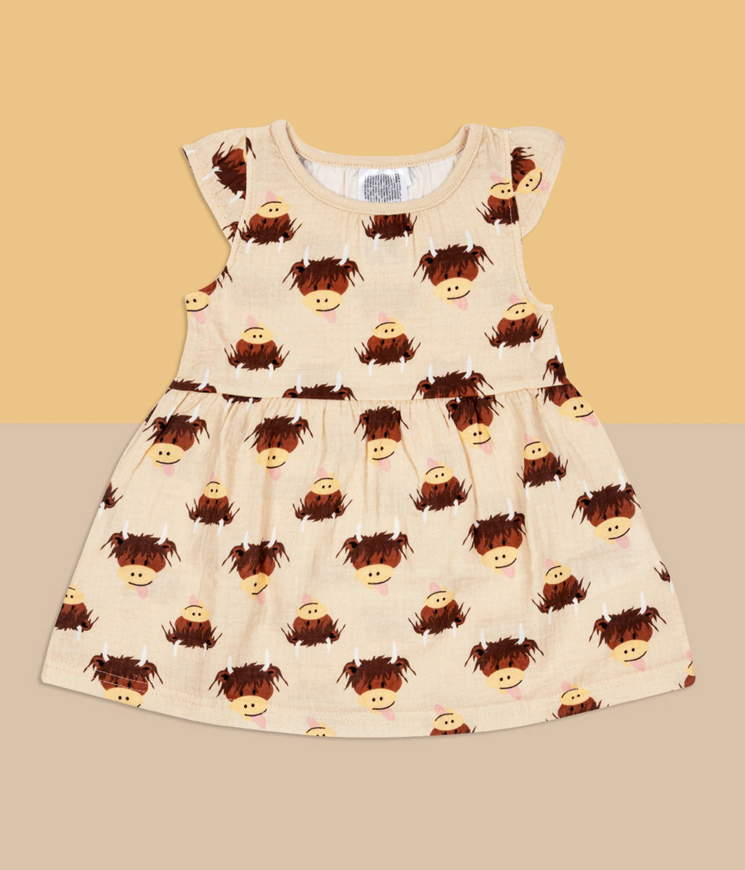 Neutral Highland Cow Summer Romper Playsuit