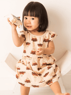 Junior Neutral Highland Cow Summer Dress