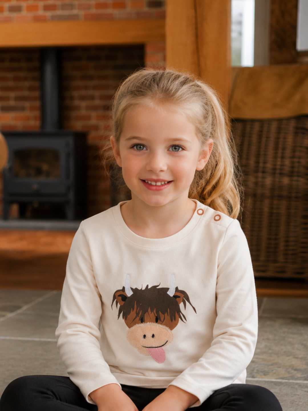Junior Neutral Highland Cow Top