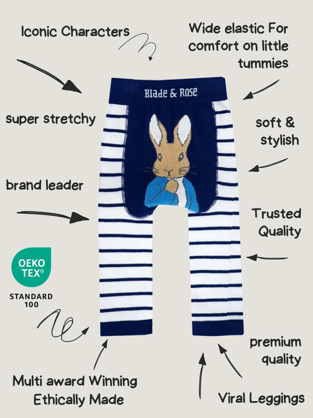 Peter Rabbit Navy Striped Leggings