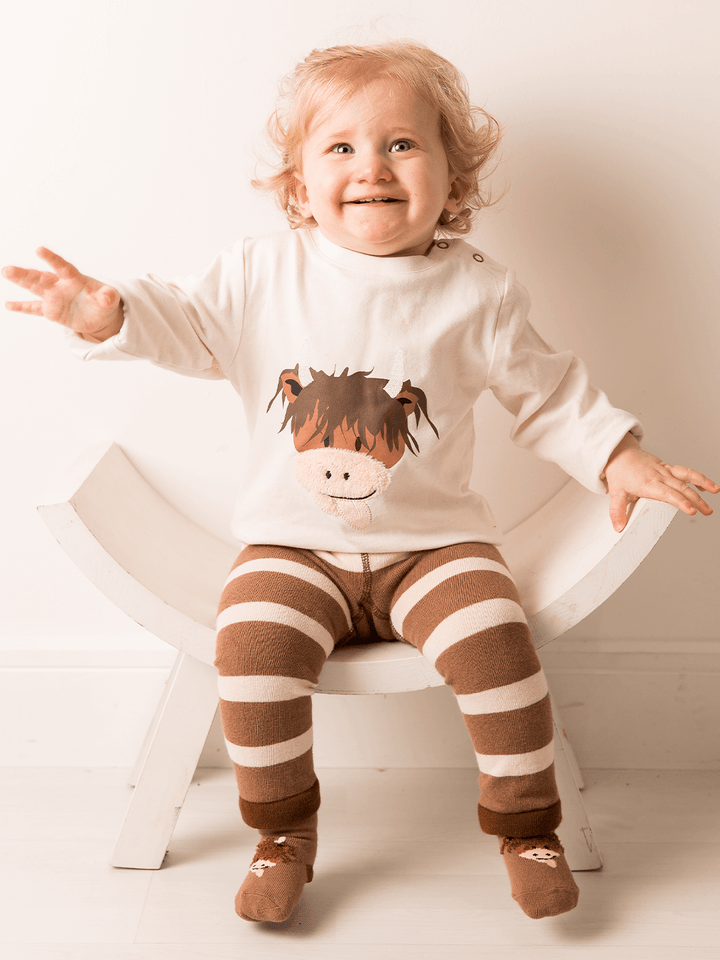 Neutral Highland Cow Leggings - Blade & Rose UK