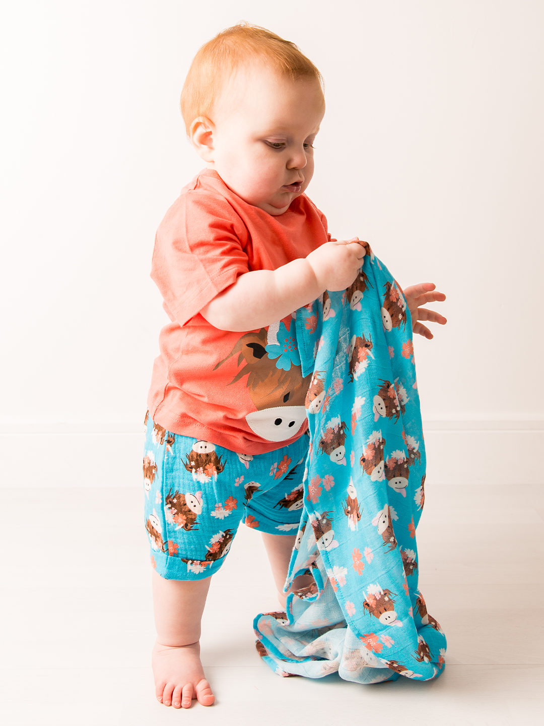 Bonnie Highland Cow Lightweight Summer Outfit (2PC)