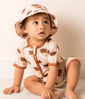 Neutral Highland Cow Summer Romper Playsuit